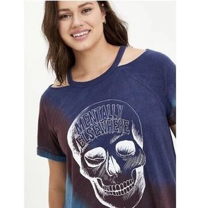 Torrid the dye skull cold shoulder tee 0 NWT